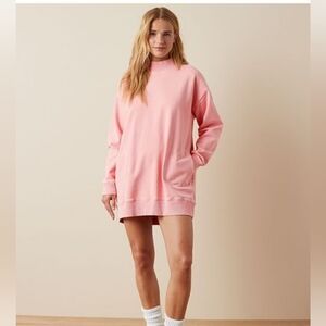 American Eagle XL coral mock neck fleece mini dress